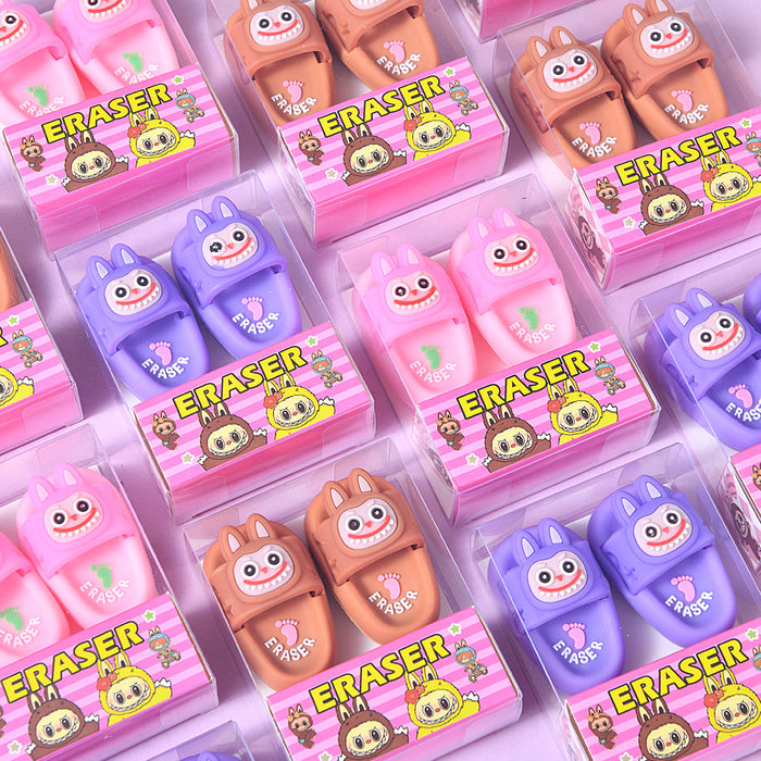 Wholesale Creative slipper shape eraser kindergarten boys and girls primary school students cute clean debris