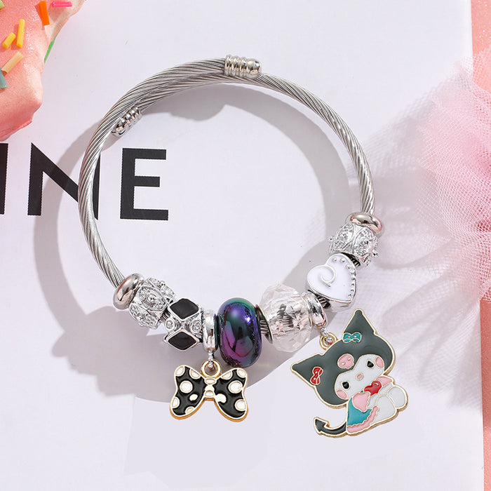 Wholesale Cartoon Beaded Stainless Steel Bracelet Fashion Accessory MOQ≥2