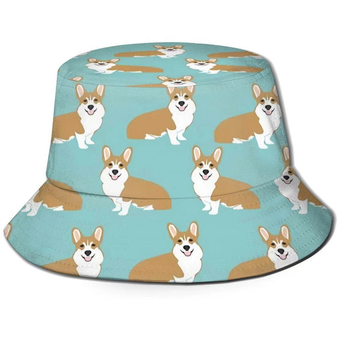 Wholesale geometric graffiti retro fisherman hat printed double-sided all-match basin hat outdoor sun hat