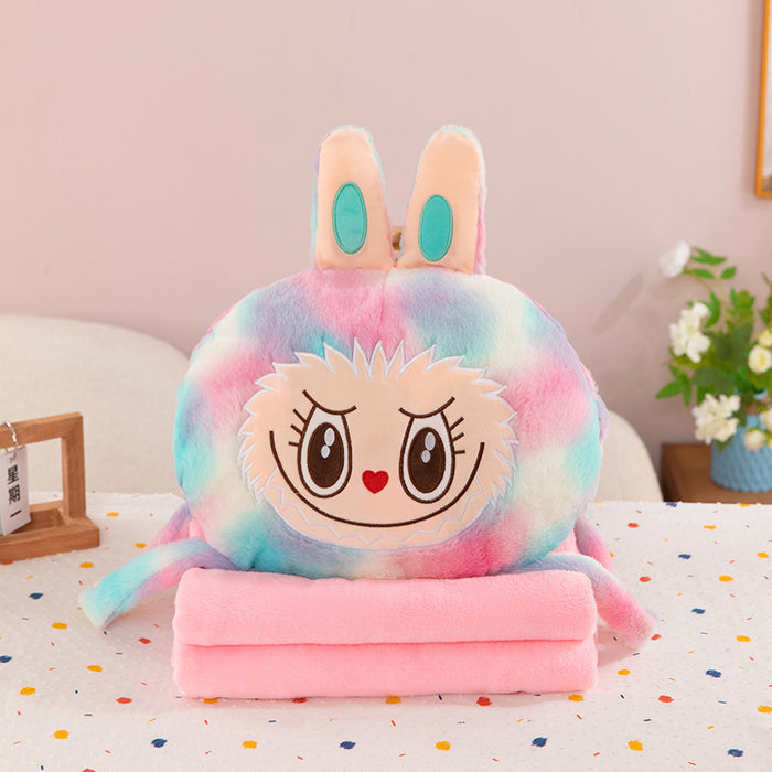 Wholesale Cute Cartoon Colorful Pillow Quilt Hand Warm Three-in-One Air Conditioning Blanket Doll Birthday Gift Doll