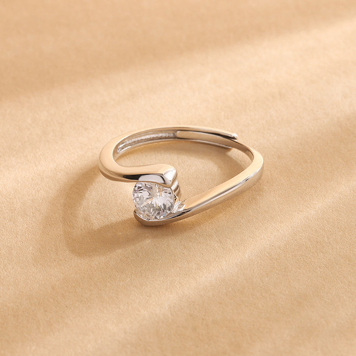 Wholesale Pure silver Mozambique diamond ring, simple and versatile bracelet