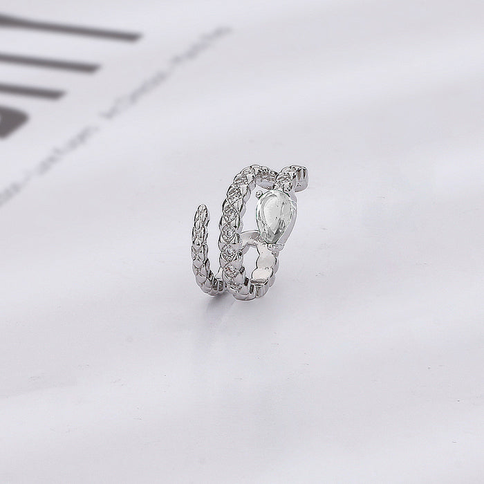 Wholesale   snake-shaped ear clip ear bone clip  multi-layer design without pierced full diamond zircon earrings