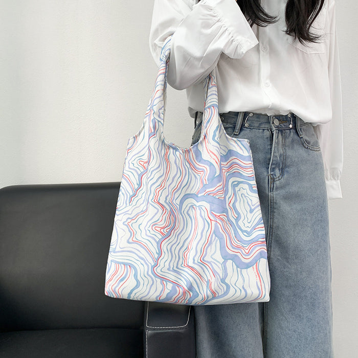 Wholesale Vintage oil painting flower canvas bag, one shoulder hand-held large capacity vest bag