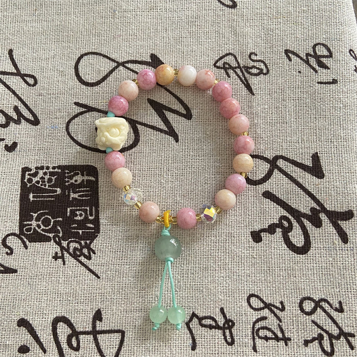 Wholesale Ice cracked glass elastic rope bracelet, sweet bracelet wholesale bracelet