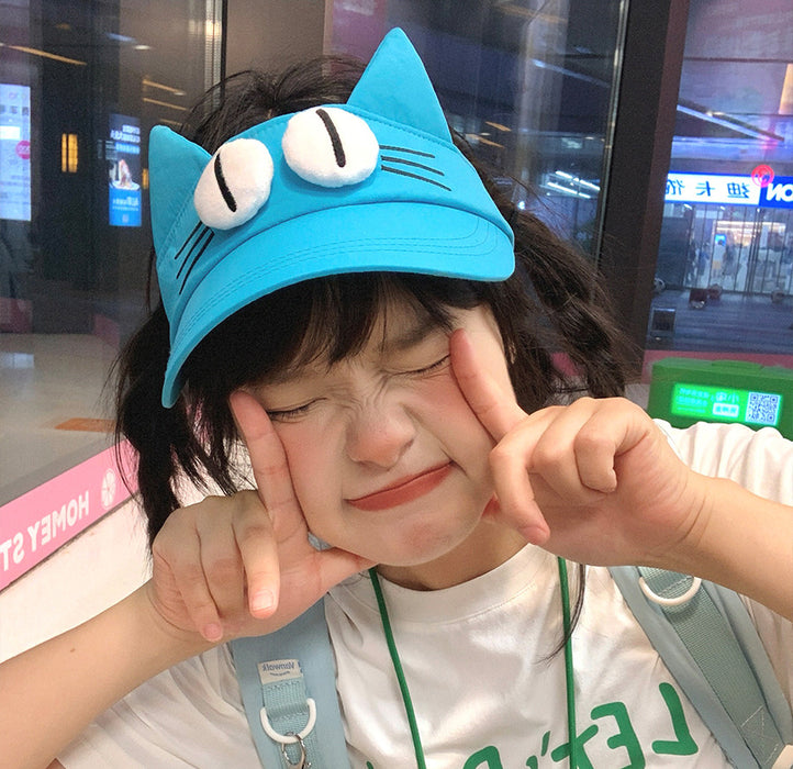 Wholesale Cute blue sky top sun hat, sun protection cartoon ear sun hat