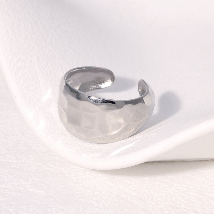 Wholesale New titanium steel ring with adjustable opening, simple, niche, high-end stainless steel open ring