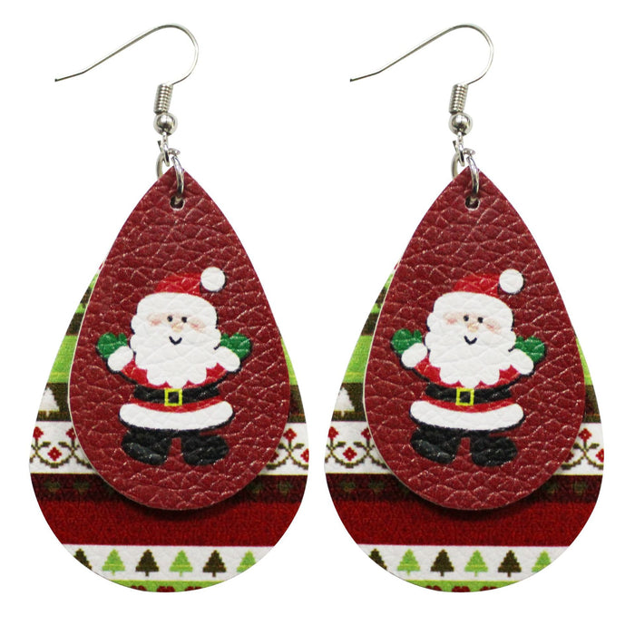 Wholesale  jewelry water drop leather earrings
