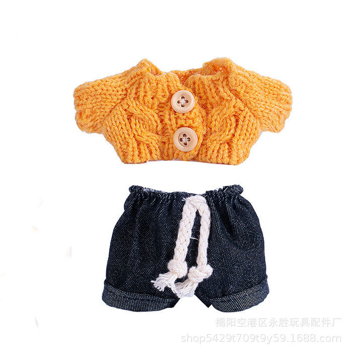 Wholesale Doll clothes Pendant Clothes Knitted Sweater with Jeans Replacement Shoe Keychain Vinyl Doll