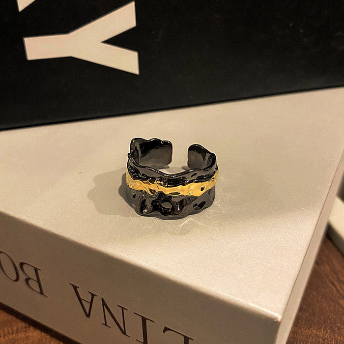 Wholesale Personalized and fashionable open-end ring, simple and niche food ring