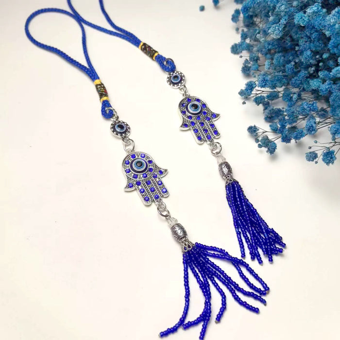 Wholesale Devil's Eye Blue Eye Diamond Cross Good Luck Decoration Pendant Car Hanging