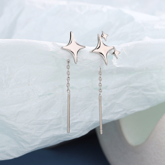 Wholesale Asymmetric fashion elegant temperament star earrings niche ear chain