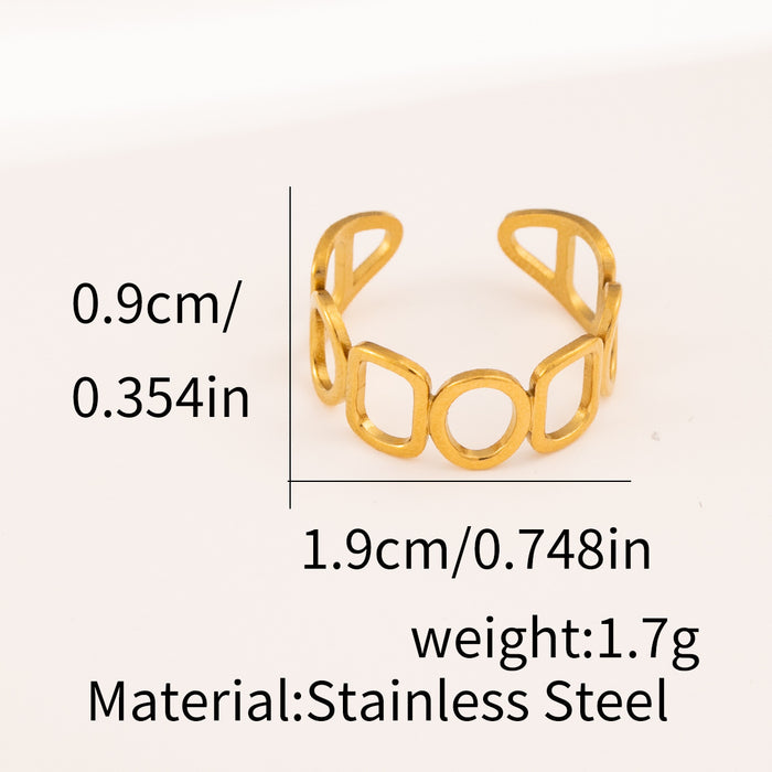 Wholesale A luxurious geometric stainless steel ring