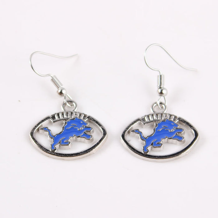 Wholesale team earrings earrings  rugby shape earrings lightning cowboy chief pirate Steelman