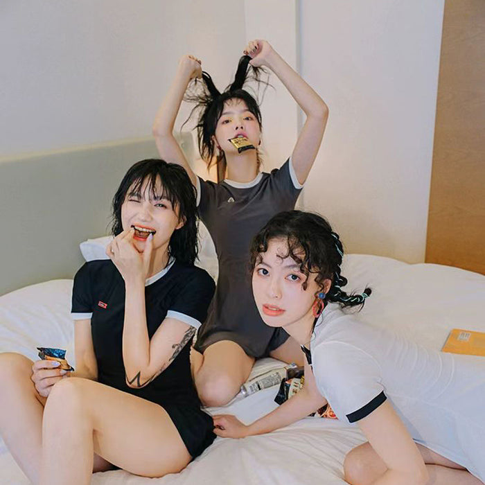 Wholesale Sexy one-piece skirt style split flat corner pants conservative hot spring swimsuit