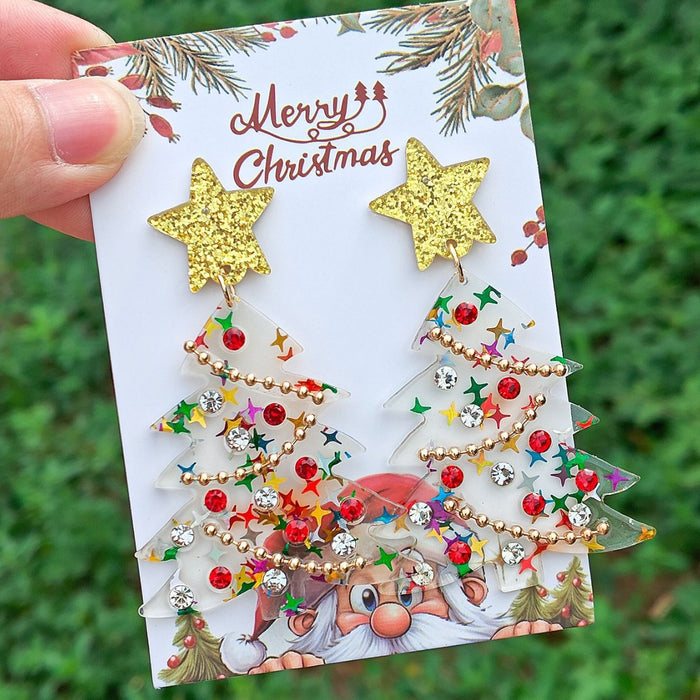 Wholesale fashion creative acrylic Christmas earrings
