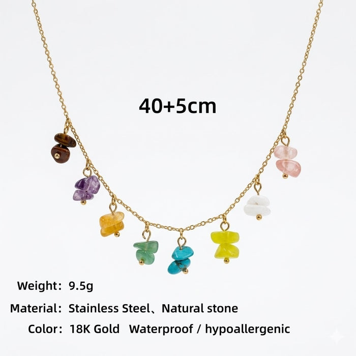 Wholesale Luxury jewelry,  colorful natural stone pendants,  accessories,  stainless steel necklaces