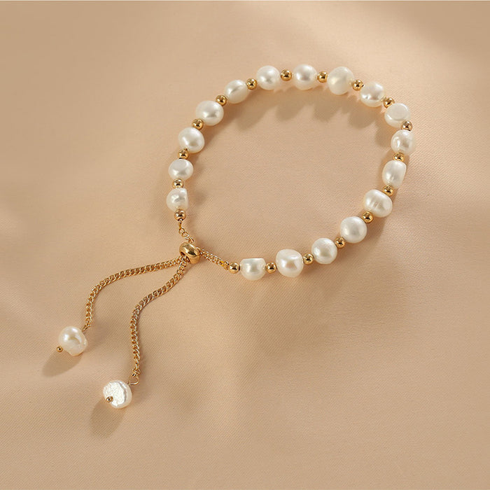 Wholesale Irregular Freshwater Imitation Pearl Bracelet Women's Pull-out Adjustable Bracelet