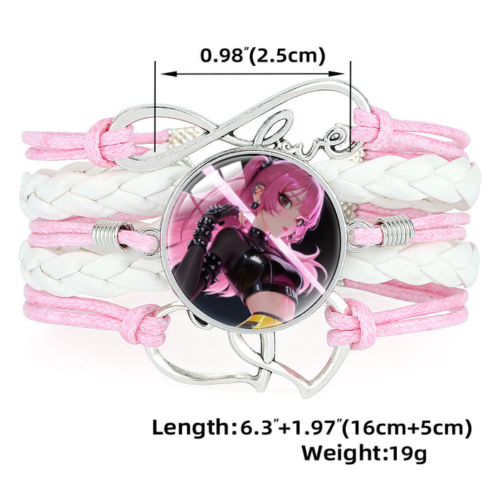 Wholesale KPOP Multi-layered Color-blocked Anime Character Crystal Bracelet