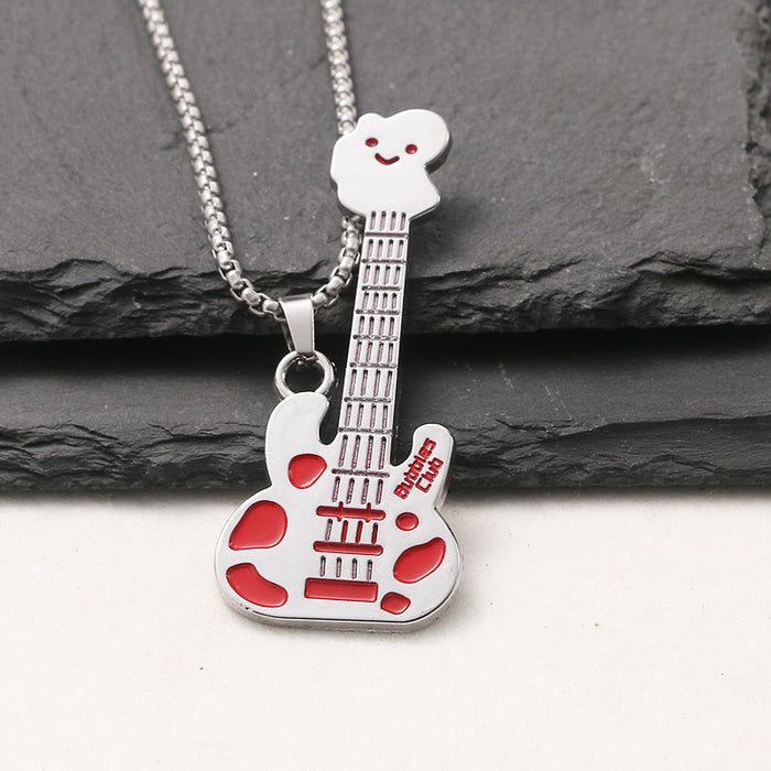 Wholesale Stainless Steel Guitar Pendant Necklace JDC-NE-Zheq003