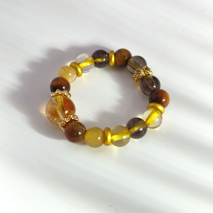 Wholesale beaded ring yellow pagoda crystal citrine