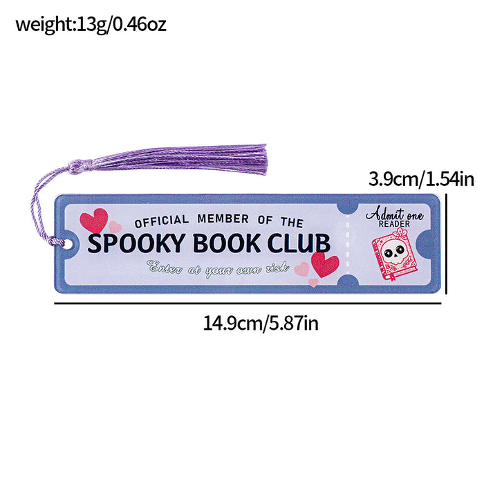 Wholesale  Horror Novel Themed Acrylic Tassel Bookmark