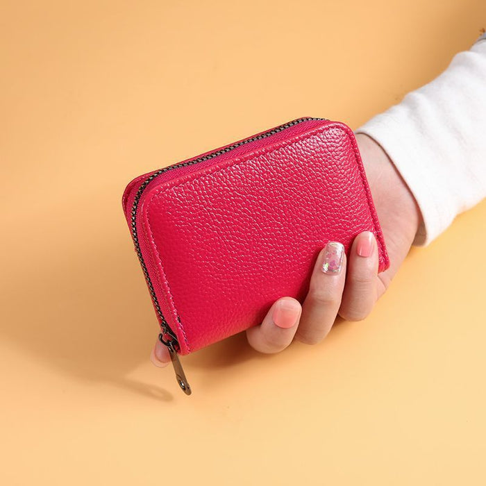 Wholesale Black PU Zip Card Case - Slim Multi-Slot Daily Matching Chic Fashion Accessory Gift for Women