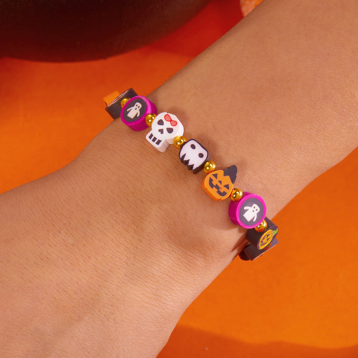 Wholesale  Pumpkin Ghost Cat Pumpkin Skull Contrasting Color Soft y Bracelet
