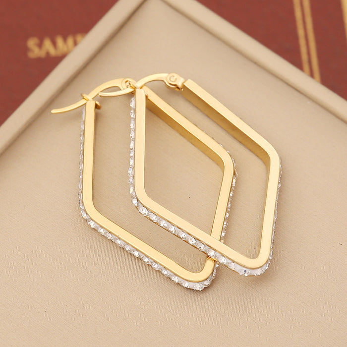 Wholesale full diamond earrings stainless steel Statemente Earrings