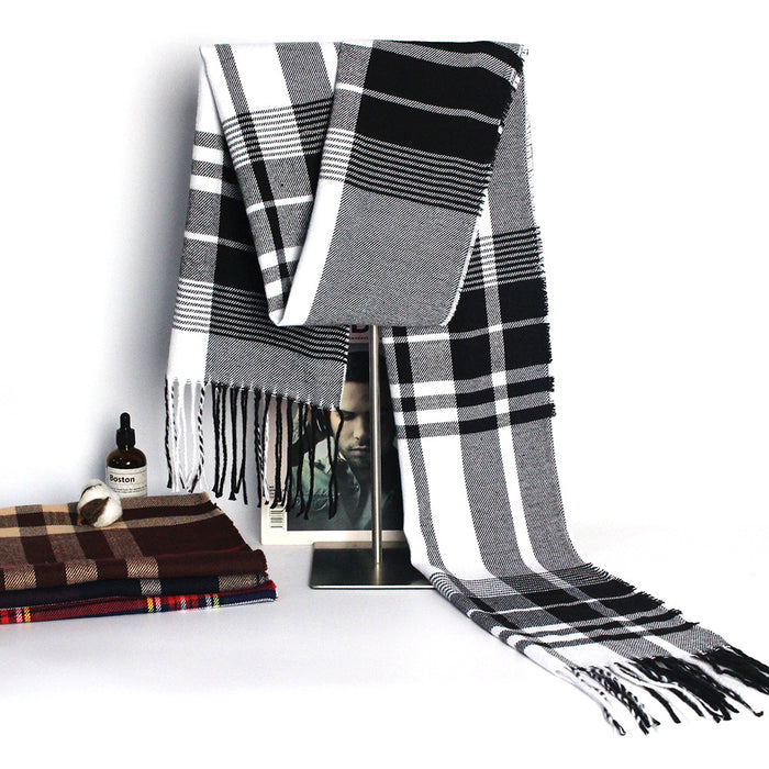 Wholesale  Casual Brushed Thick British Plaid Long