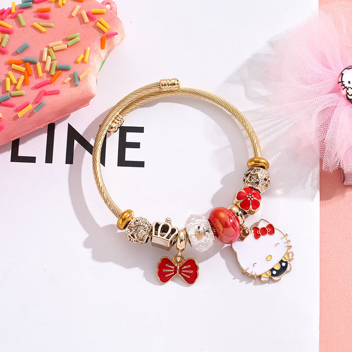 Wholesale Stainless Steel Cartoon Beaded Bracelet Stylish Jewelry Accessory MOQ≥2