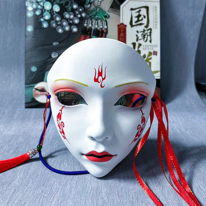 Wholesale Animistic Internet Celebrity Adult Party Mask Full Face Chinese Style Hand-painted Decoration Hanfu Accessories Members Exclusive