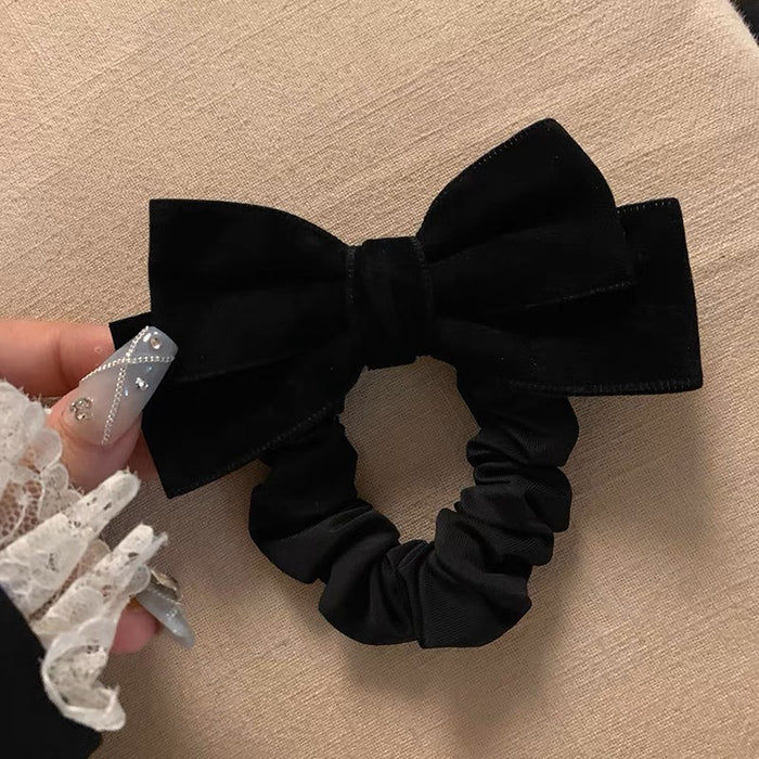 Wholesale black bow hair rope hair accessories velvet simple temperament hair tie female hair band new high-grade hair rope