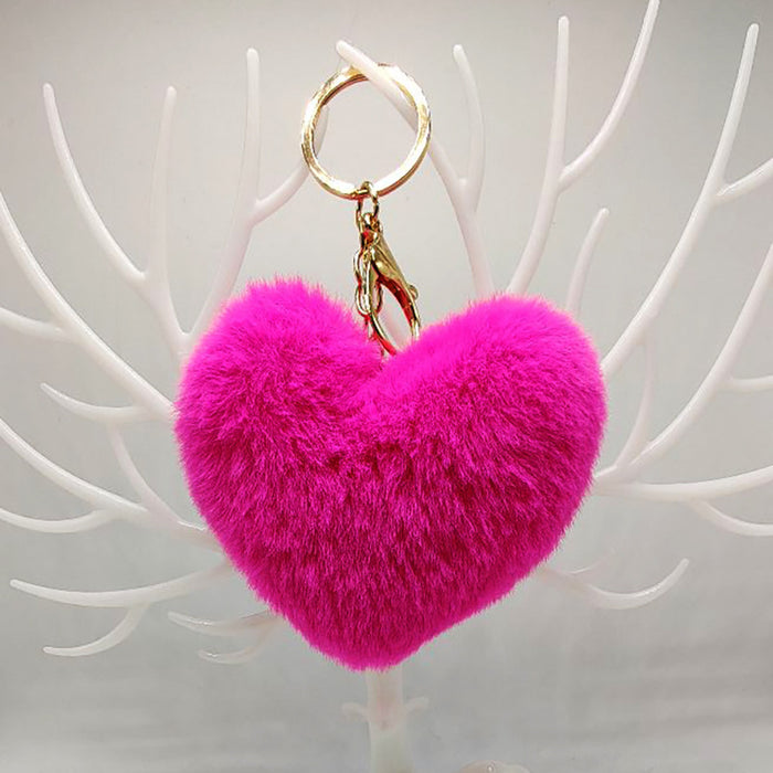 Wholesale Love Heart Plush Peach Heart Keychain Car Keychain Plush Pendant