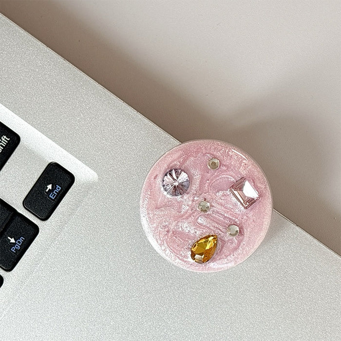 Wholesale Rhinestone Gemstone Phone Holder with Magnetic Suction Ring