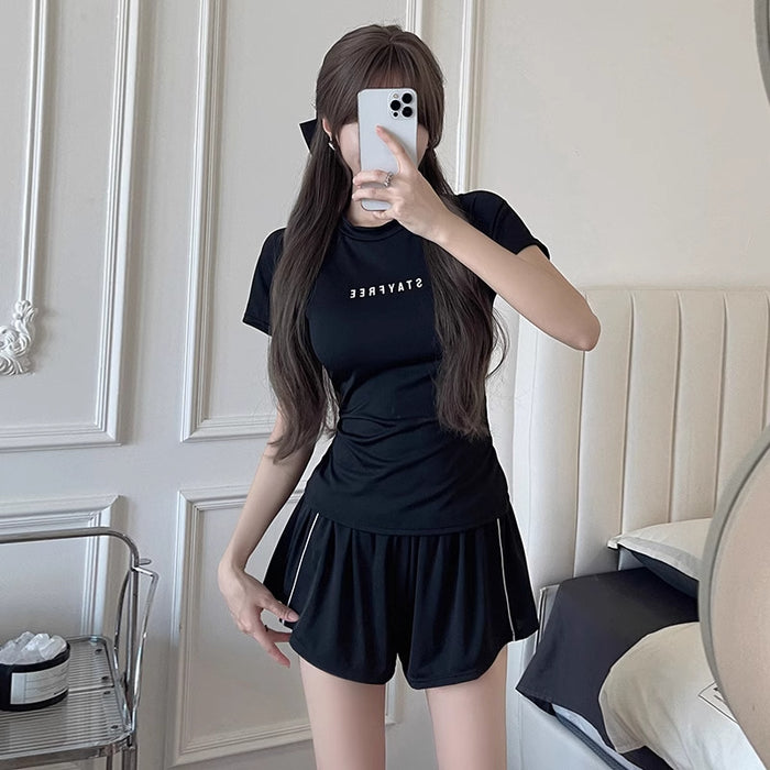 Wholesale New swimsuit with split flat angle, conservative high-end feel, and sporty style