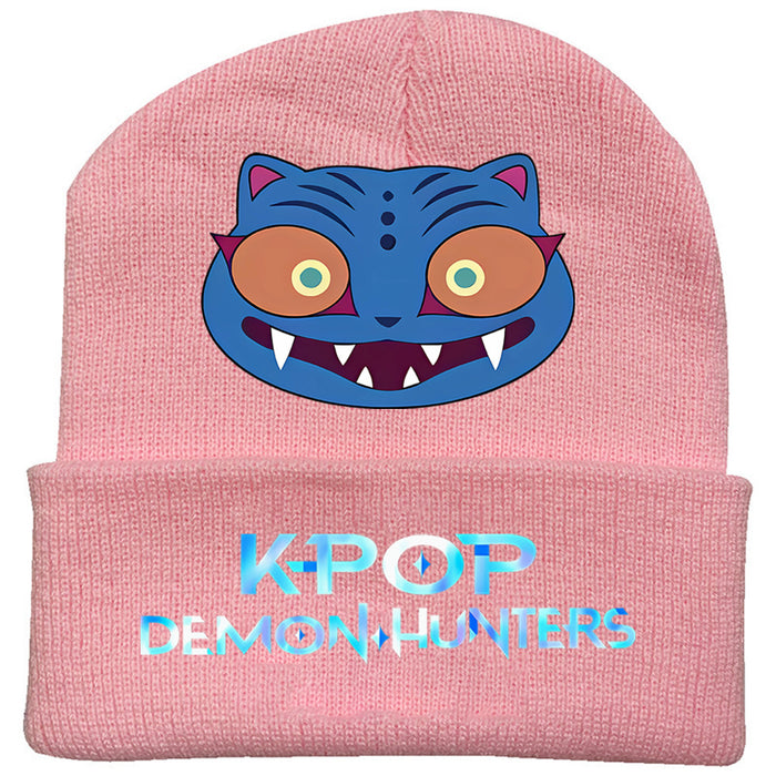 Wholesale Stylish knitted hat rolled brim and printed knit