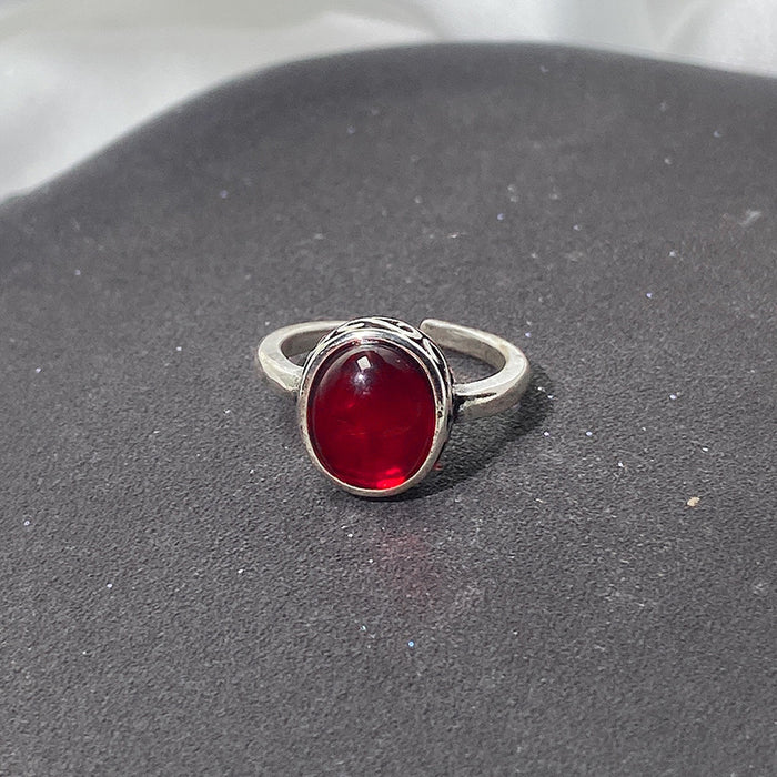 Wholesale Red high-end ring, layered, niche design, personalized ring