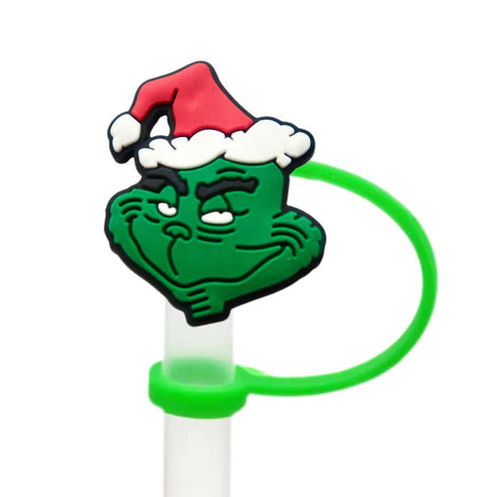 Wholesale 10pcs Christmas Straw Cap  Silicone Cup Accessories