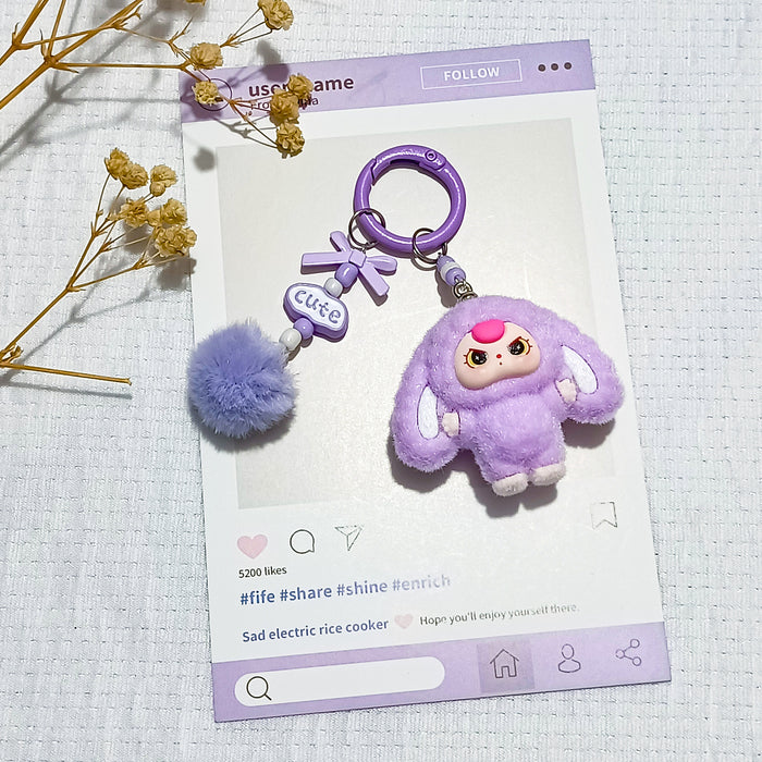 Wholesale Flocking jewelry accessories cartoon cute keychain bag pendant cute small pendant