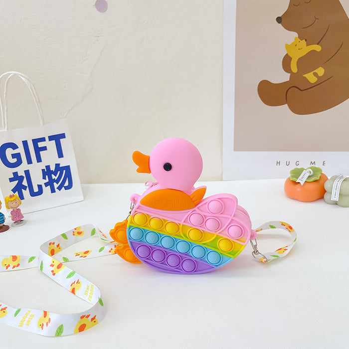 Wholesale Chic Cartoon Duck Silicone Crossbody Bag Purse