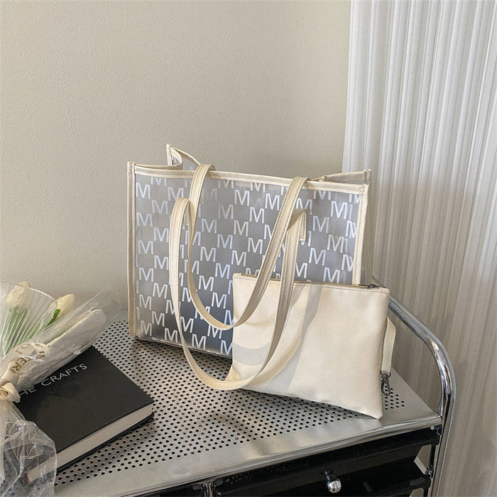 Wholesale Large capacity transparent bag versatile and stylish shoulder bag tote bag