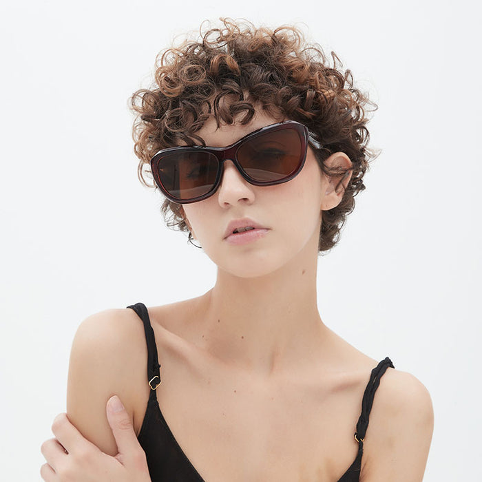 Wholesale Retro brown large frame sunglasses, fashionable street photography, trendy sunglasses, sunglasses