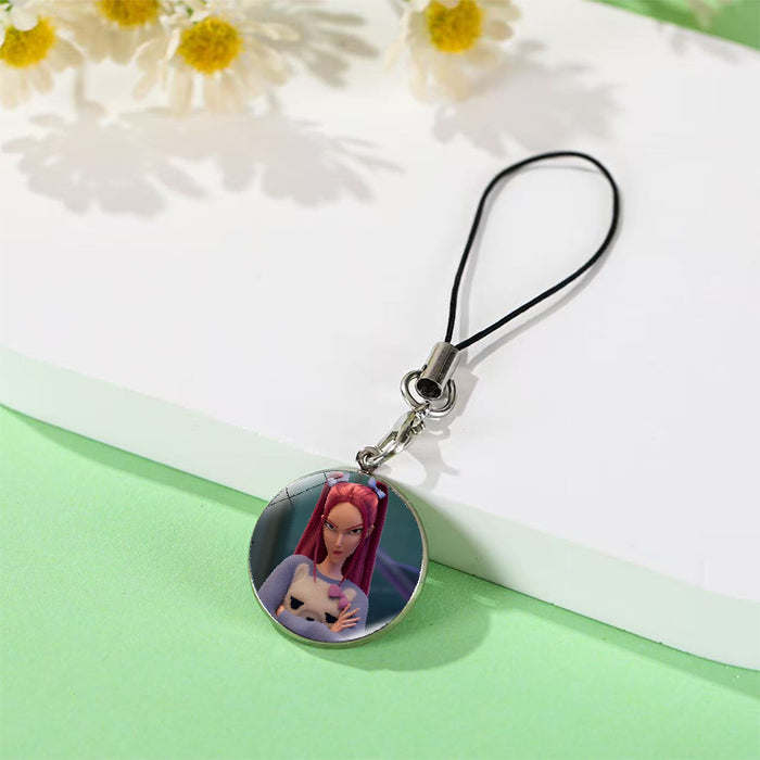 Wholesale K-pop anime crystal phone charm Keychains