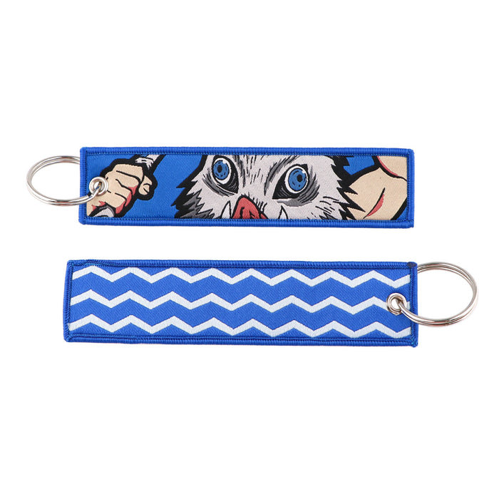 Wholesale Cartoon woven keychain lanyard  access control  ornaments fabric keychain
