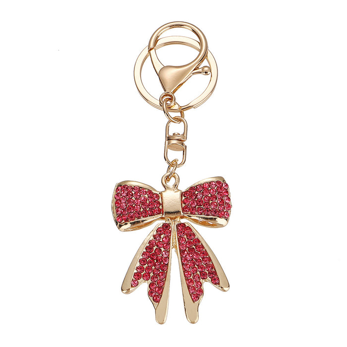 Wholesale Alloy Rhinestone Keychain Bow Women's Bag Key Chain Jewelry Accessories Pendant