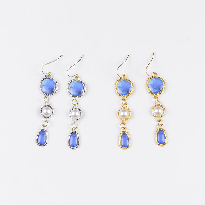 Wholesale Elegant retro pearl pendant earrings, fashionable irregular tassel ear accessories