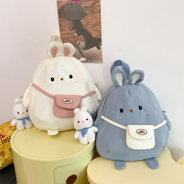 Wholesale  Children's Backpack Women's Rabbit Primary School Student's Backpack Canvas Schoolbag