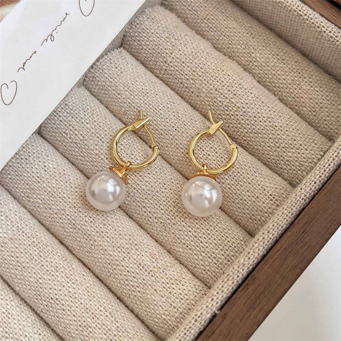Wholesale  Pearl Ear Buckle Pendant Women's  Retro  Earrings