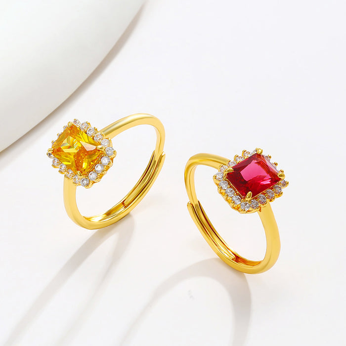 Wholesale Square Temperament Retro Light Luxury Ring for Women JDC-RS-XP001