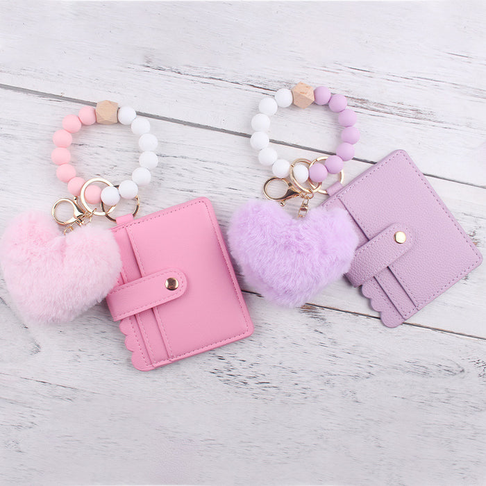 Wholesale  Cartoon Plush Love Card Bag Jewelry